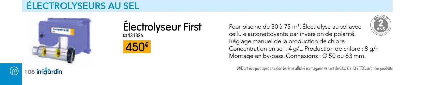 électrolyseur first irrijardin
