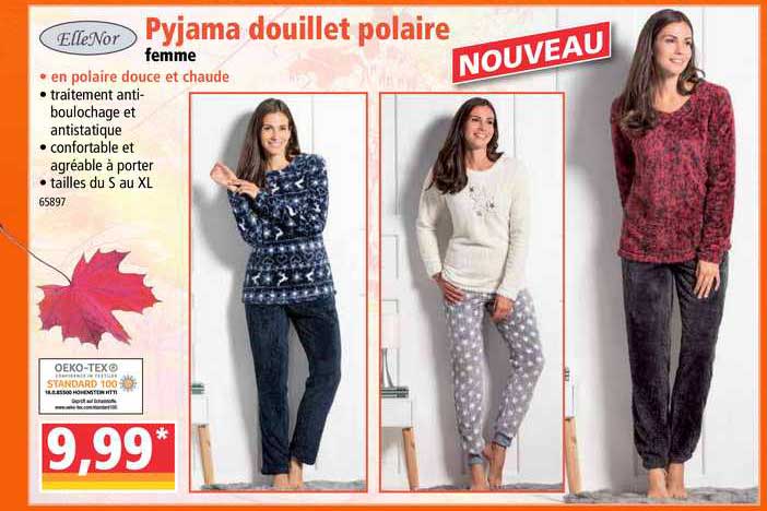 ellenor pyjama douillet polaire femme