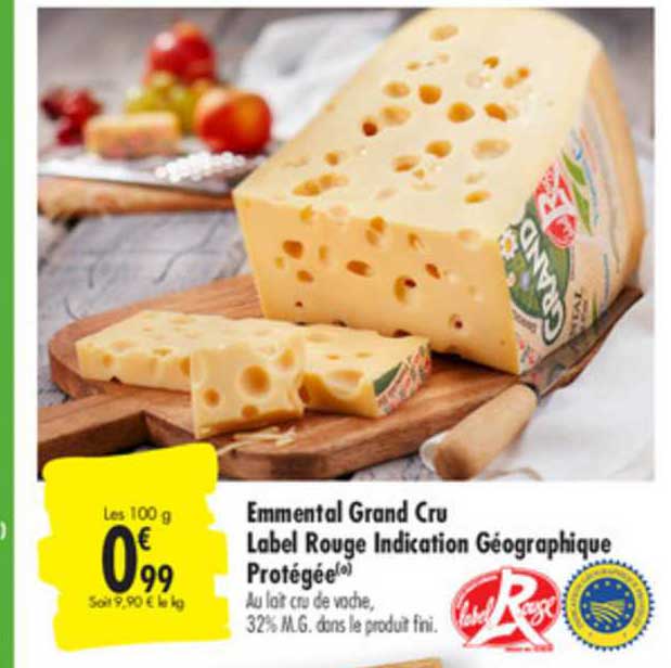 emmental grand cru label rouge indication géographique protégée