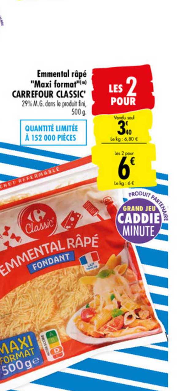 emmental râpé "maxi format" carrefour classic