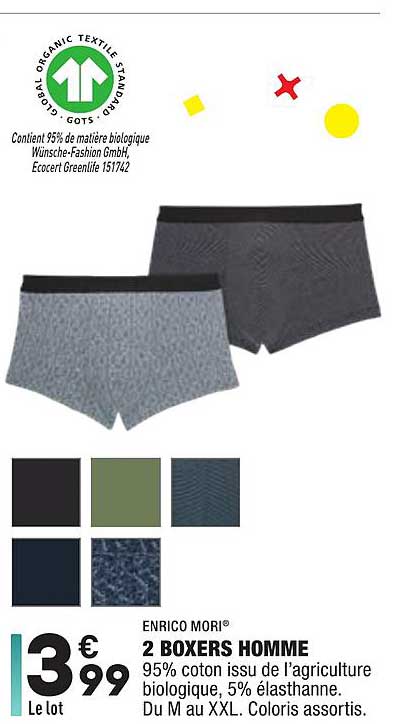 enrico mori 2 boxers homme