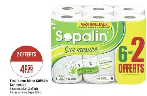 essuie tout blanc sopalin sur mesure