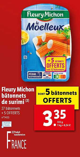fleury michon bâtonnets de surimi