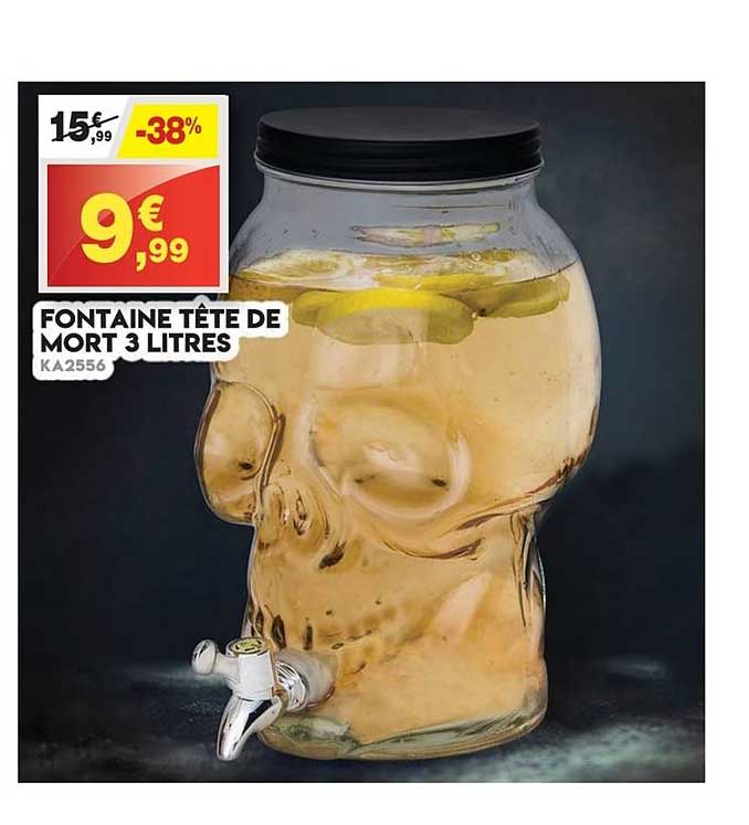 fontaine tête de mort 3 litres