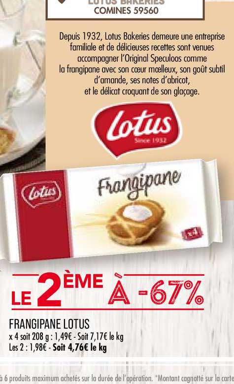 frangipane lotus le 2ème à -67%