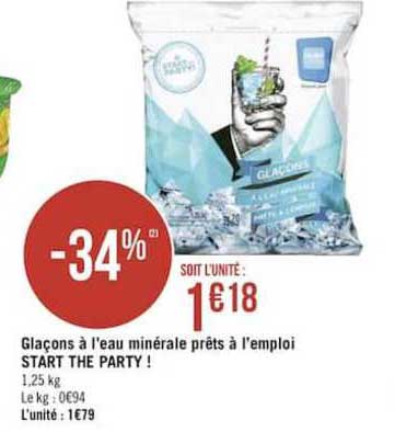 glaçons à l'eau minérale prêts à l'emploi start the party !