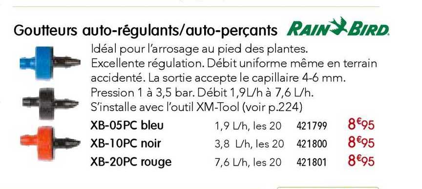 goutteurs auto régulants auto perçants rain bird