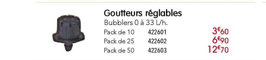 goutteurs réglables