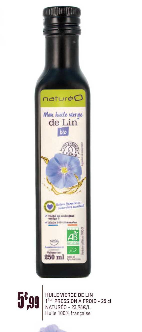 huile vierge de lin 1ère pression à froid