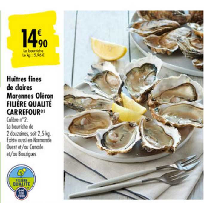 huîtres fines de claires marennes oléron filière qualité carrefour