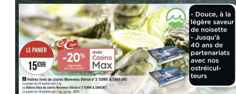 huîtres fines de claires marennes oléron n°3 terre & saveurs asc