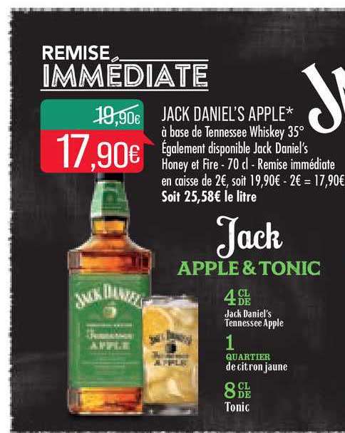 jack daniel's apple remise immédiate