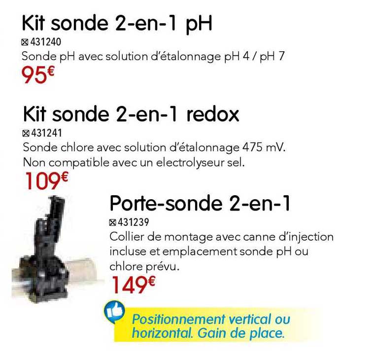 kit sonde 2 en 1 ph kit sonde 2 en 1 redox porte sonde 2 en 1