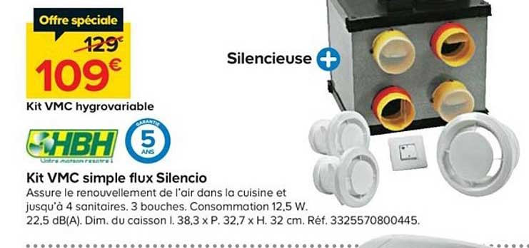 kit vmc simple flux silencio hbh