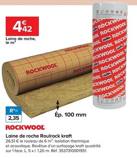 laine de roche roulrock kraft rockwool