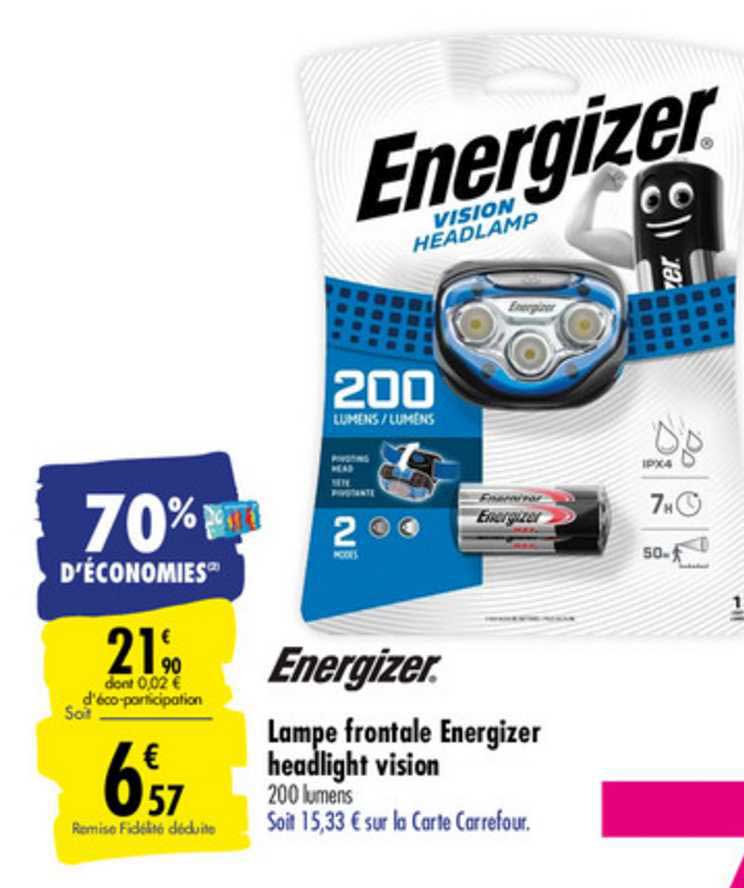 lampe frontale energizer headlight vision