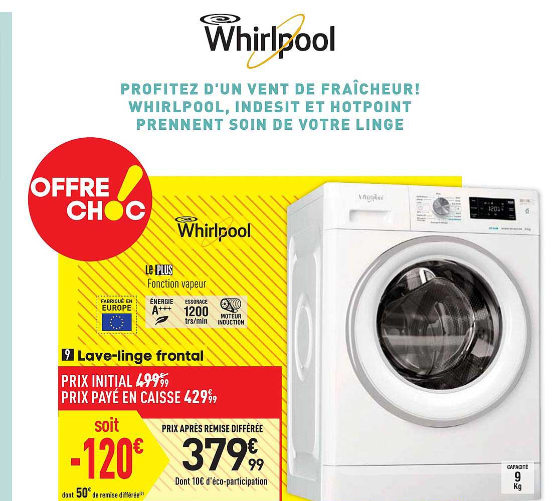 lave linge frontal whirlpool