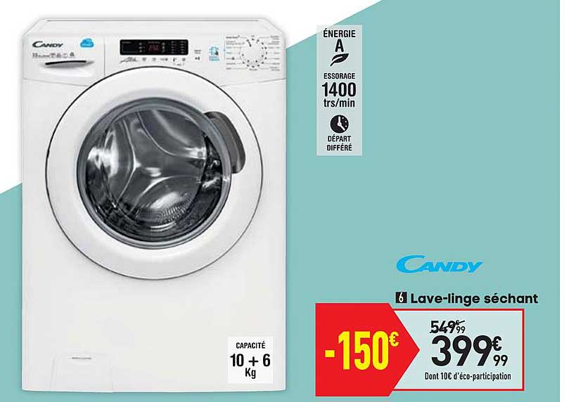 lave linge séchant candy