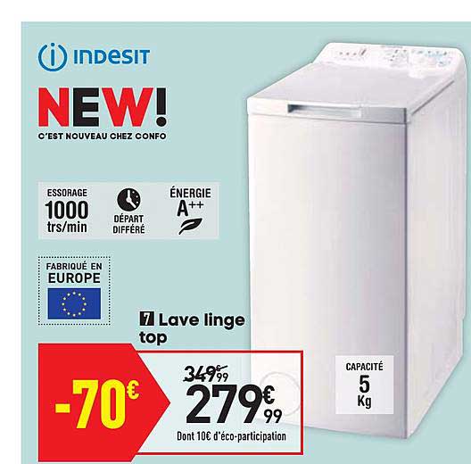 lave linge top indesit