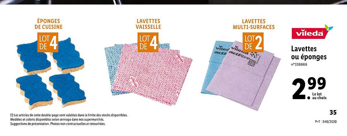 Lavettes Ou éponges Vileda
