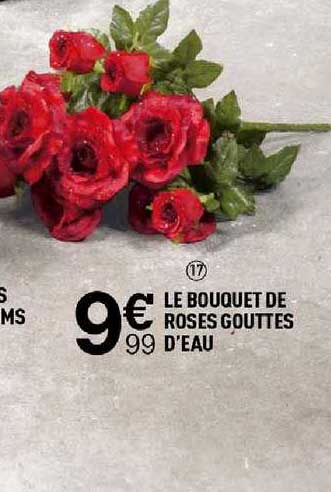 le bouquet de roses gouttes d'eau