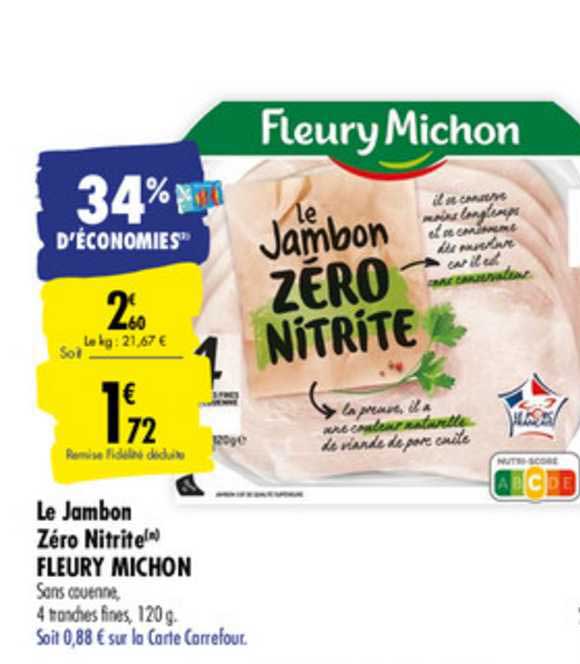 le jambon zéro nitrite fleury michon