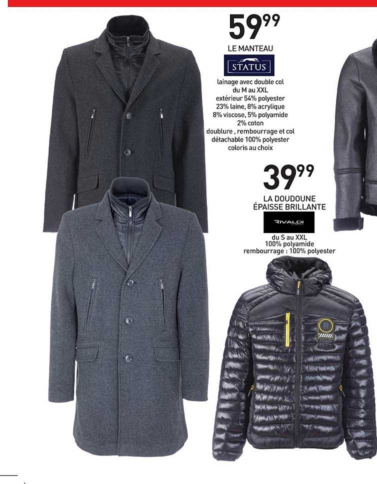 Le Manteau Status La Doudoune épaisse Brillante Rivaldi