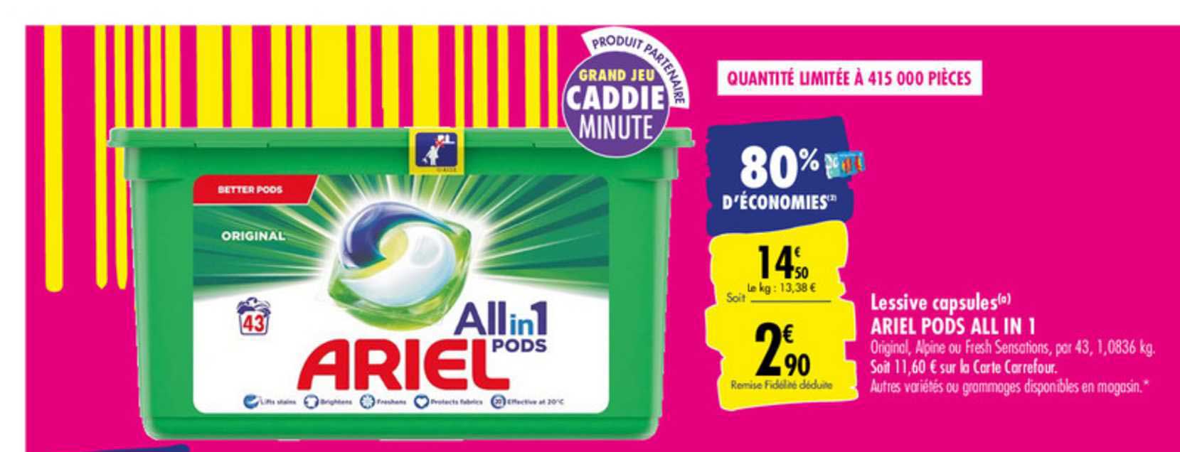 lessive capsules ariel pods all in 1