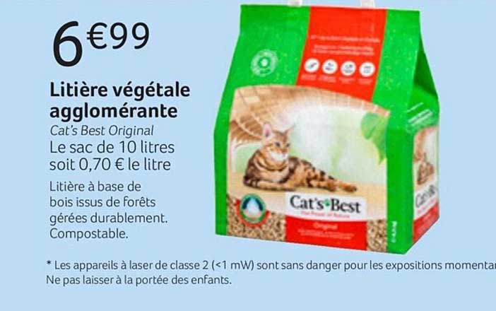 Litière Végétale Agglomérante Cat's Best Original