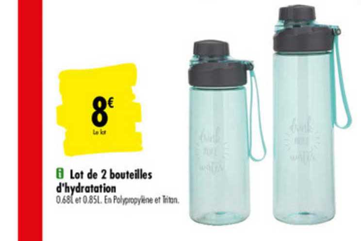 lot de 2 bouteilles d'hydratation