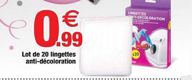 lot de 20 lingettes anti décoloration