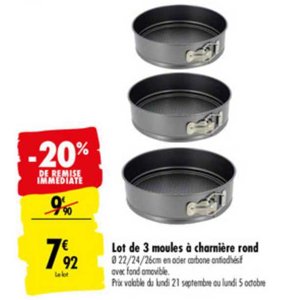 Lot De 3 Moules à Charnière Rond -20% Remise Immédiate