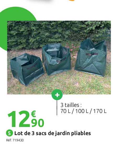 lot de 3 sacs de jardin pliables