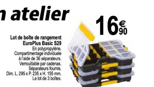lot de boîte de rangement europlus basic s29