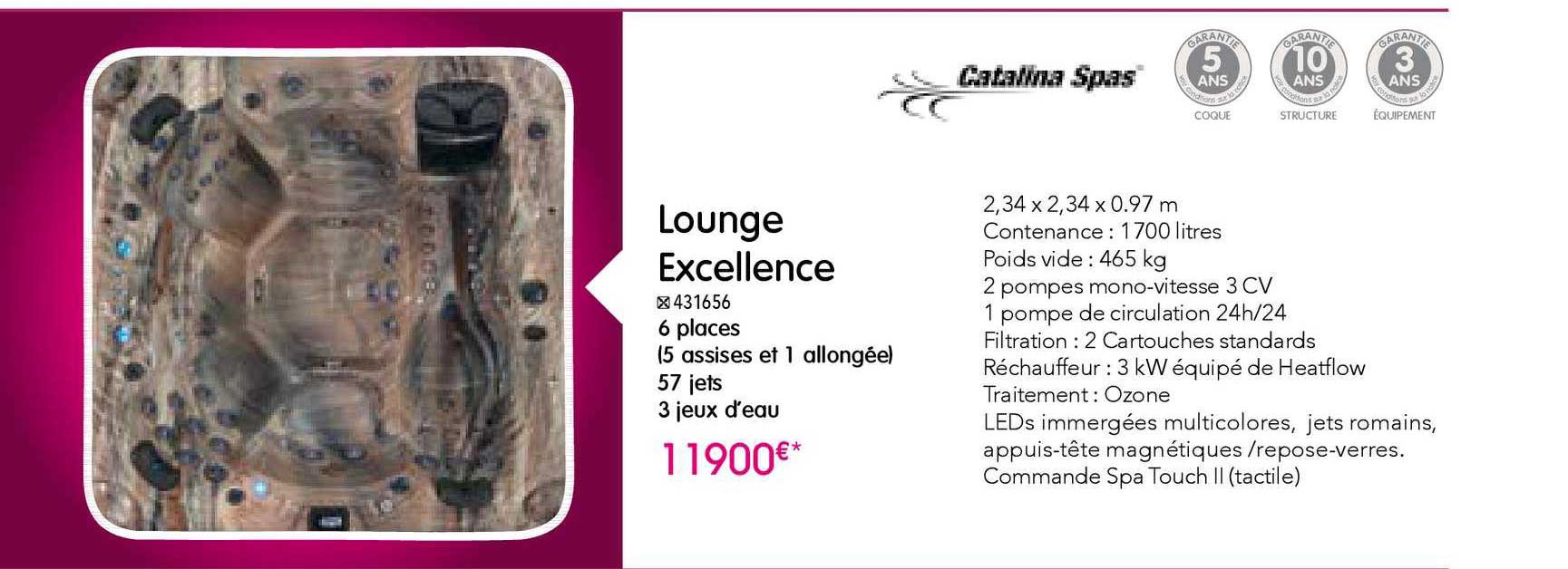 lounge excellence catalina spas