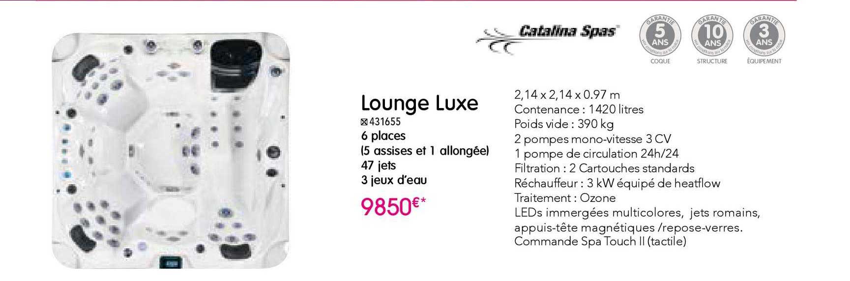 lounge lux catalina 	spas