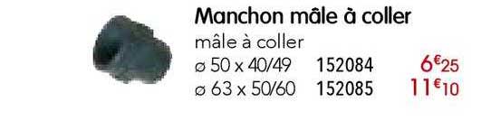manchon mâle à coller