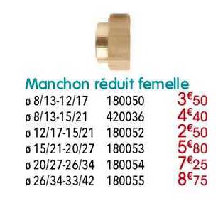 manchon réduit femelle