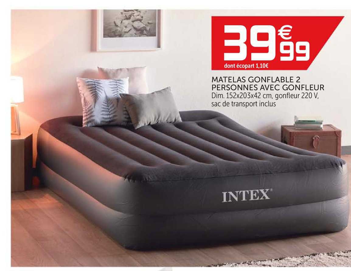 Matelas Gonflable 2 Personnes Avec Gonfleur