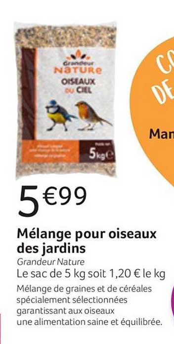 mélange pour oiseaux des jardins grandeur nature