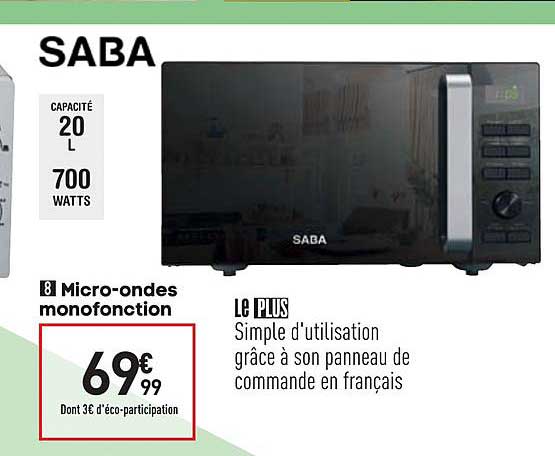 micro ondes monofonction saba