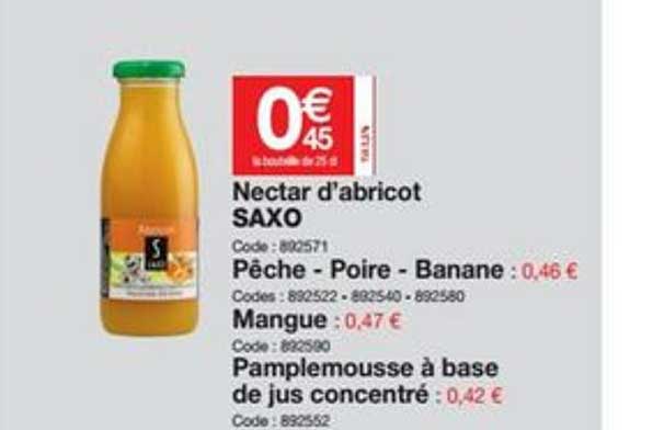 nectar d'abricot saxo
