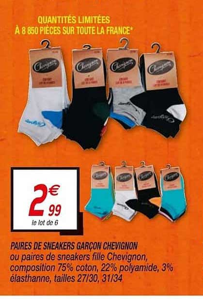 paires de sneakers garçon chevignon