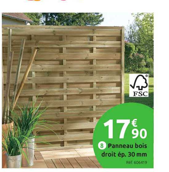 panneau bois droit ép. 30 mm