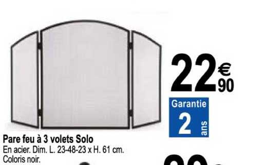 pare feu à 3 volets solo