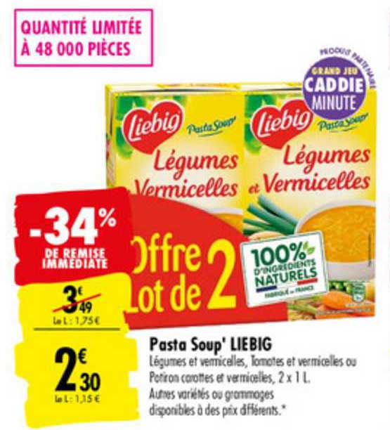 pasta soup' liebig -34% de remise immédiate