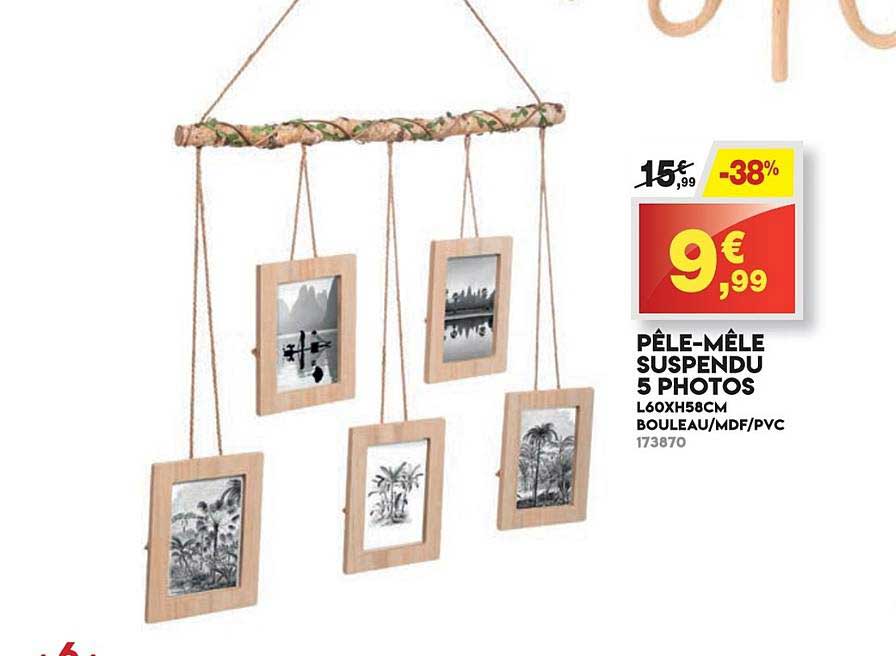 pêle mêle suspendu 5 photos