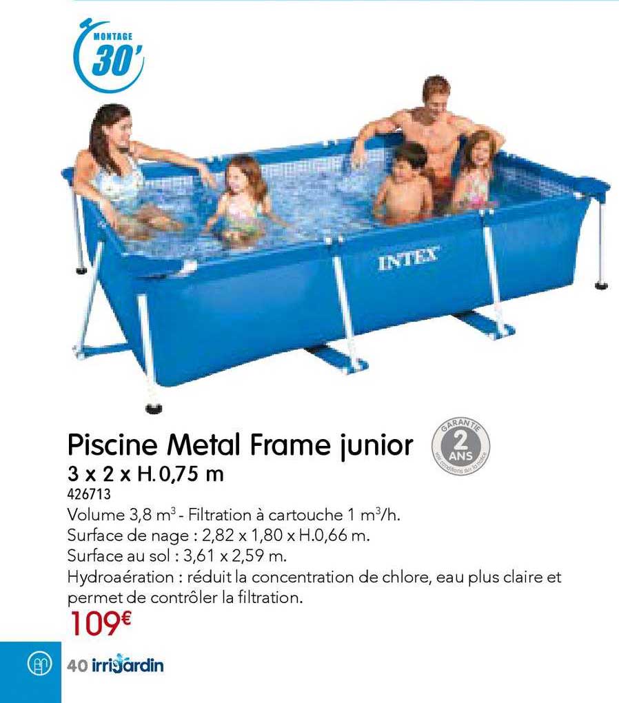 piscine métal frame junior 3 x 2 x H. 0.75 m