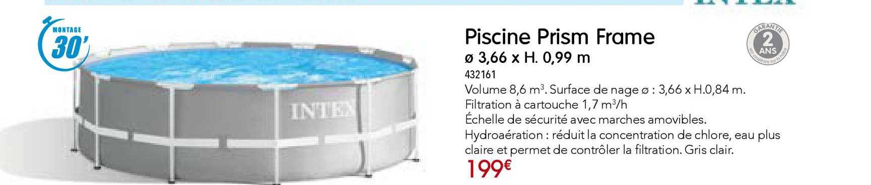 piscine prism frame 3.66 x h. 0.99 m intex
