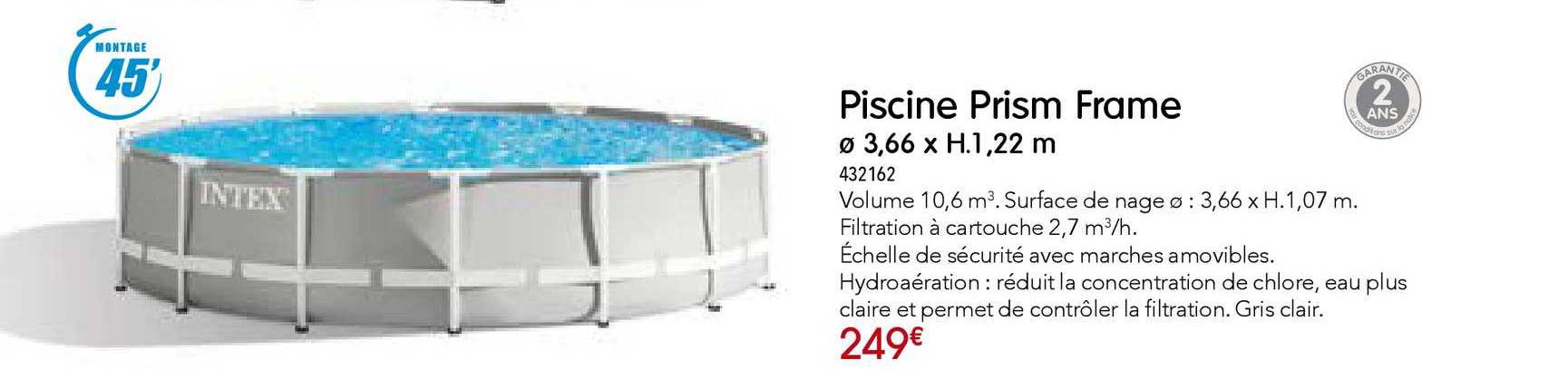 piscine prism frame 3.66 x h. 1.22 m intex